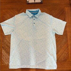 Teal Patterned Men's Golf Polo